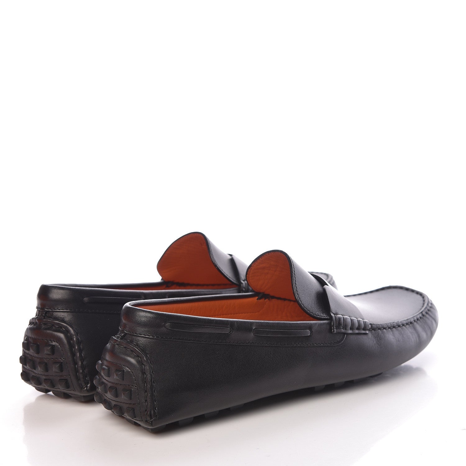 Hermes Calfskin Mens Oscar Loafers 42 Black 4 of 9