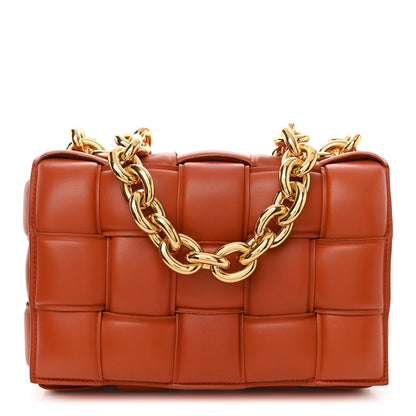 Bottega Veneta Lambskin Maxi Intreccio Padded Chain Cassette Crossbody Bag Maple 1 of 9