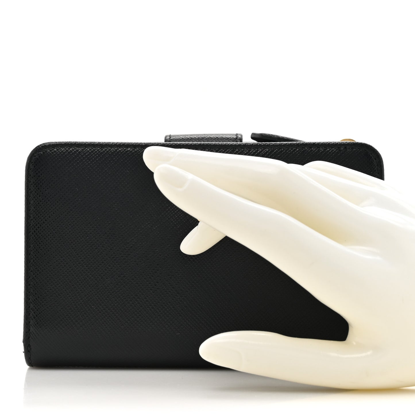 Saffiano Metal Compact Wallet Black