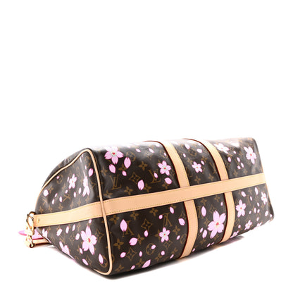 Louis Vuitton LV X TM Monogram Cherry Blossom Keepall Bandouliere 45 Sakura Brown 4 of 9