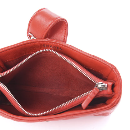 Chanel Caviar Quilted Mini Phone Holder Clutch Red 4 of 7