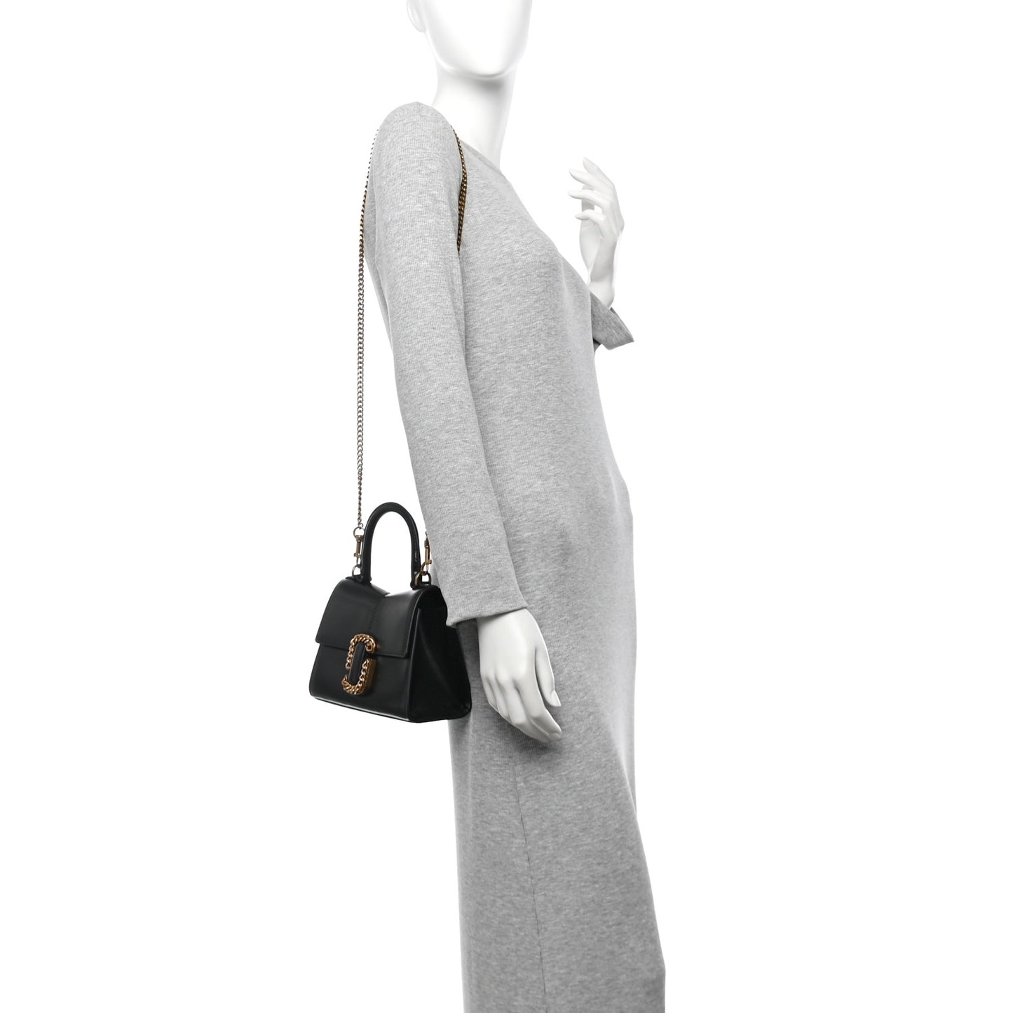 Calfskin The St Marc Mini Top Handle Bag  Black
