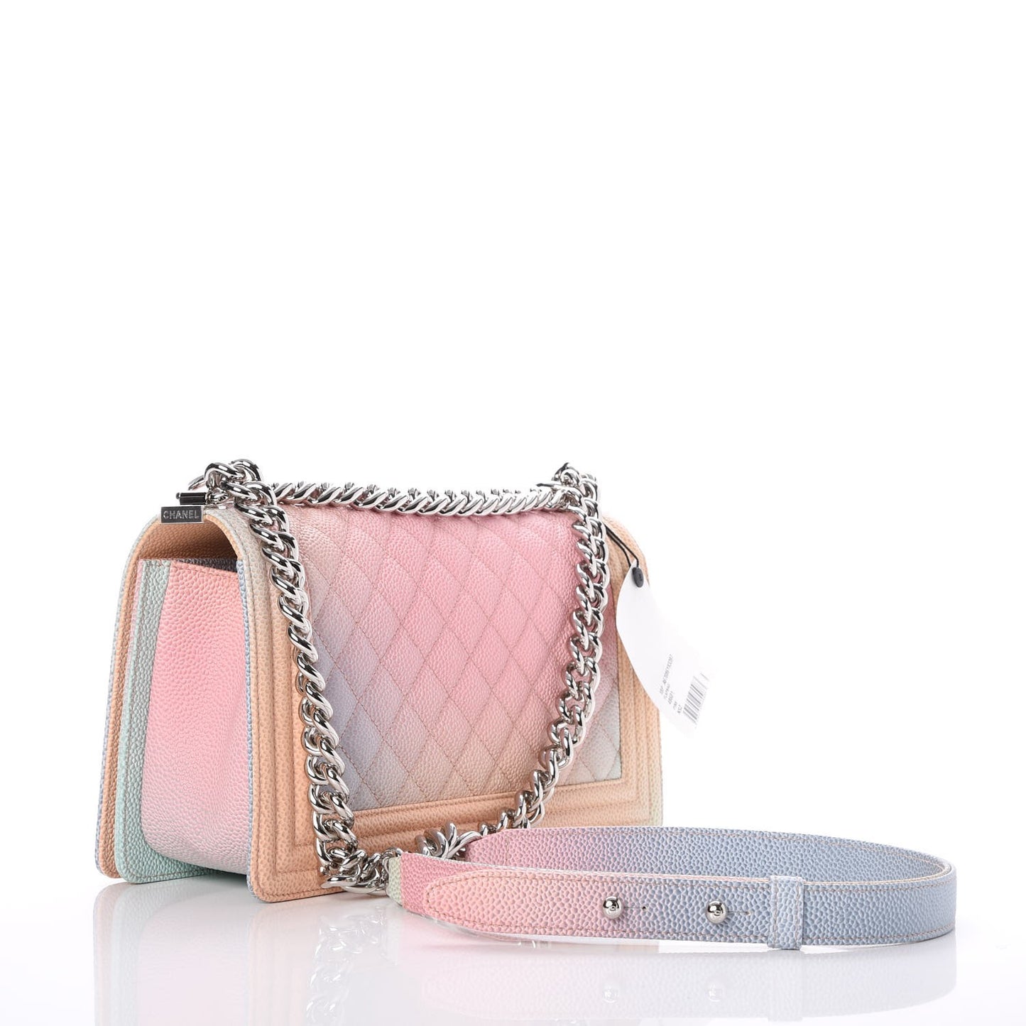 Caviar Quilted Medium Rainbow Boy Flap Pink Multicolor