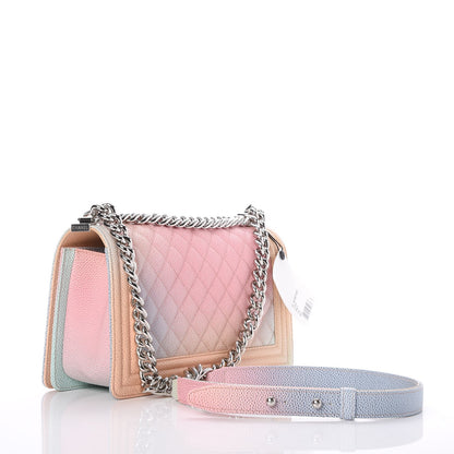 Chanel Caviar Quilted Medium Rainbow Boy Flap Pink Multicolor 3 of 8