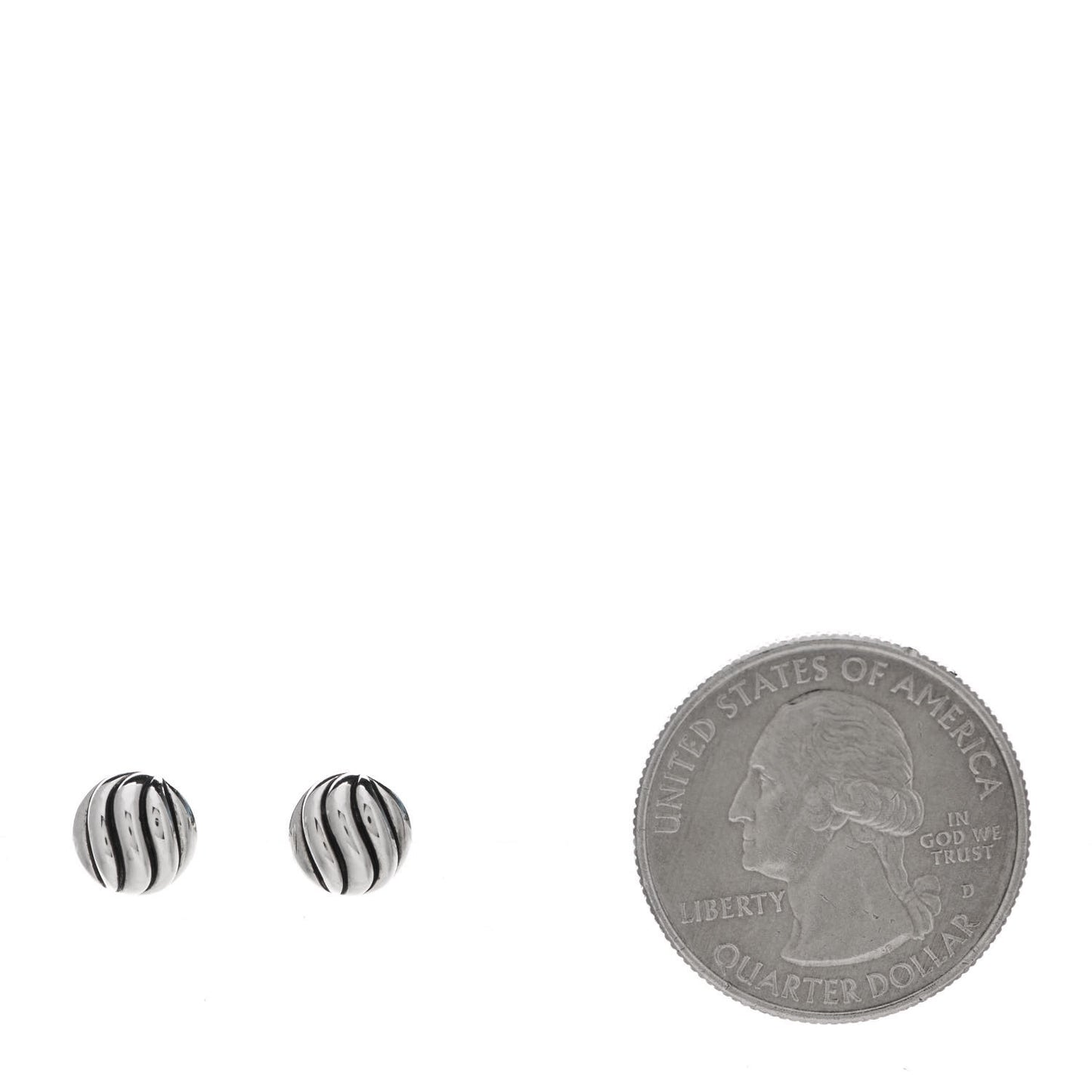 Sterling Silver 8mm Sculpted Cable Stud Earrings