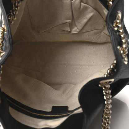Gucci Pebbled Calfskin Medium Soho Chain Shoulder Bag Black 5 of 10