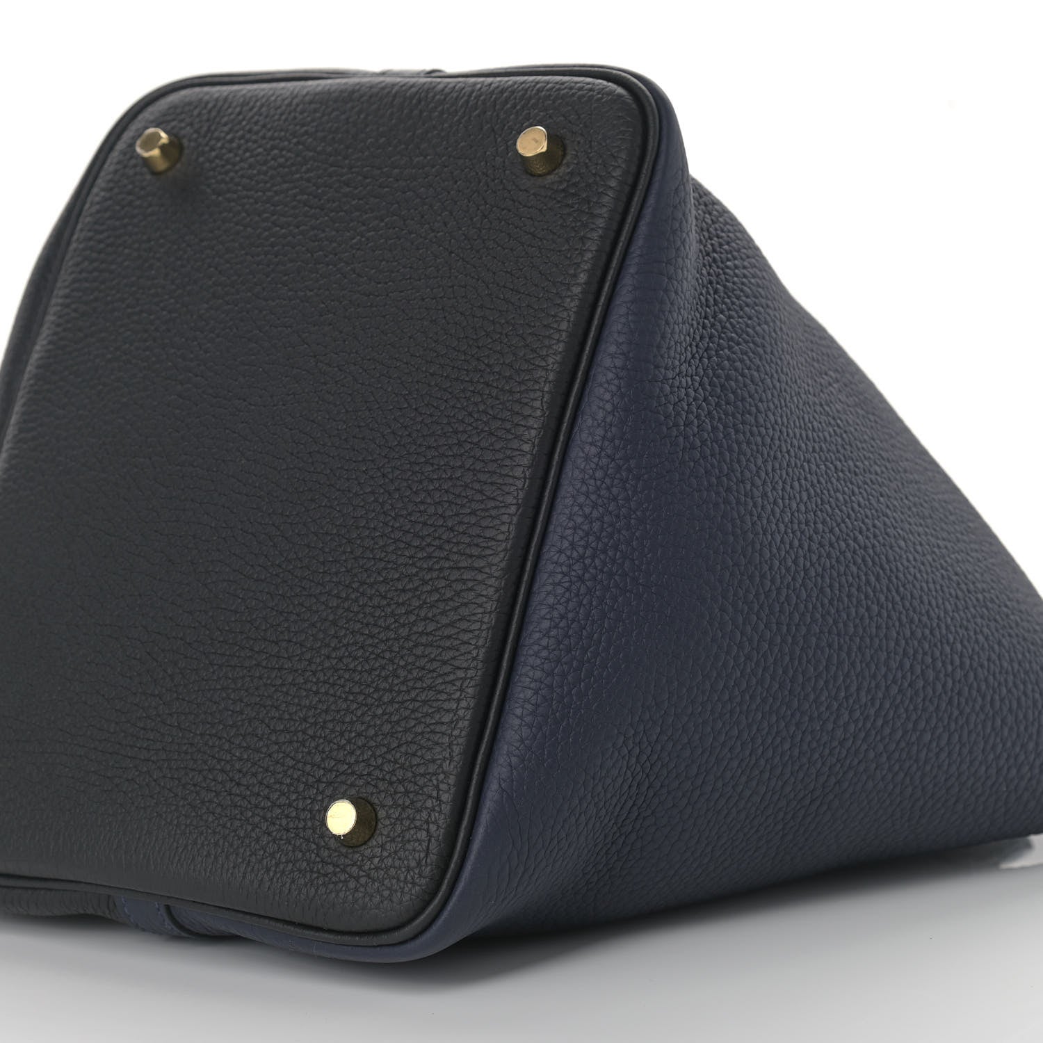 Hermes Taurillon Clemence Casaque Picotin Lock 22 MM Bleu Nuit Black Blue Frida 9 of 9