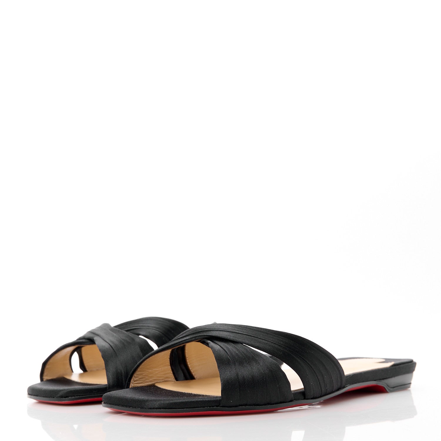 Christian Louboutin Crepe Satin Nicol Is Back Sandals 37.5 Black 3 of 8