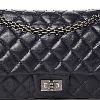Chanel Aged Calfskin Quilted 2.55 Reissue 225 Flap Navy Blue 7 of 13