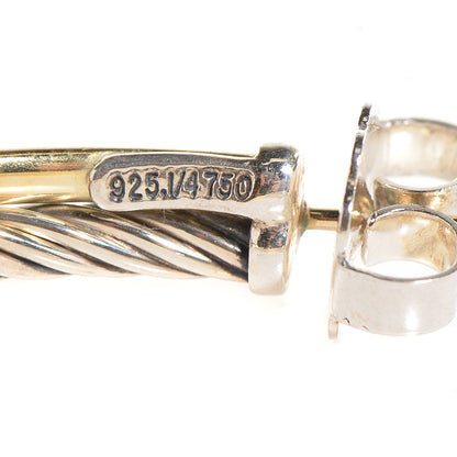 David Yurman Sterling Silver 18K Yellow Gold 44mm Extra Large Crossover Cable Hoop Earrings 3 of 6