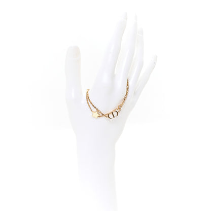 Christian Dior Metal Crystal Petit CD Double Bracelet Gold 2 of 5