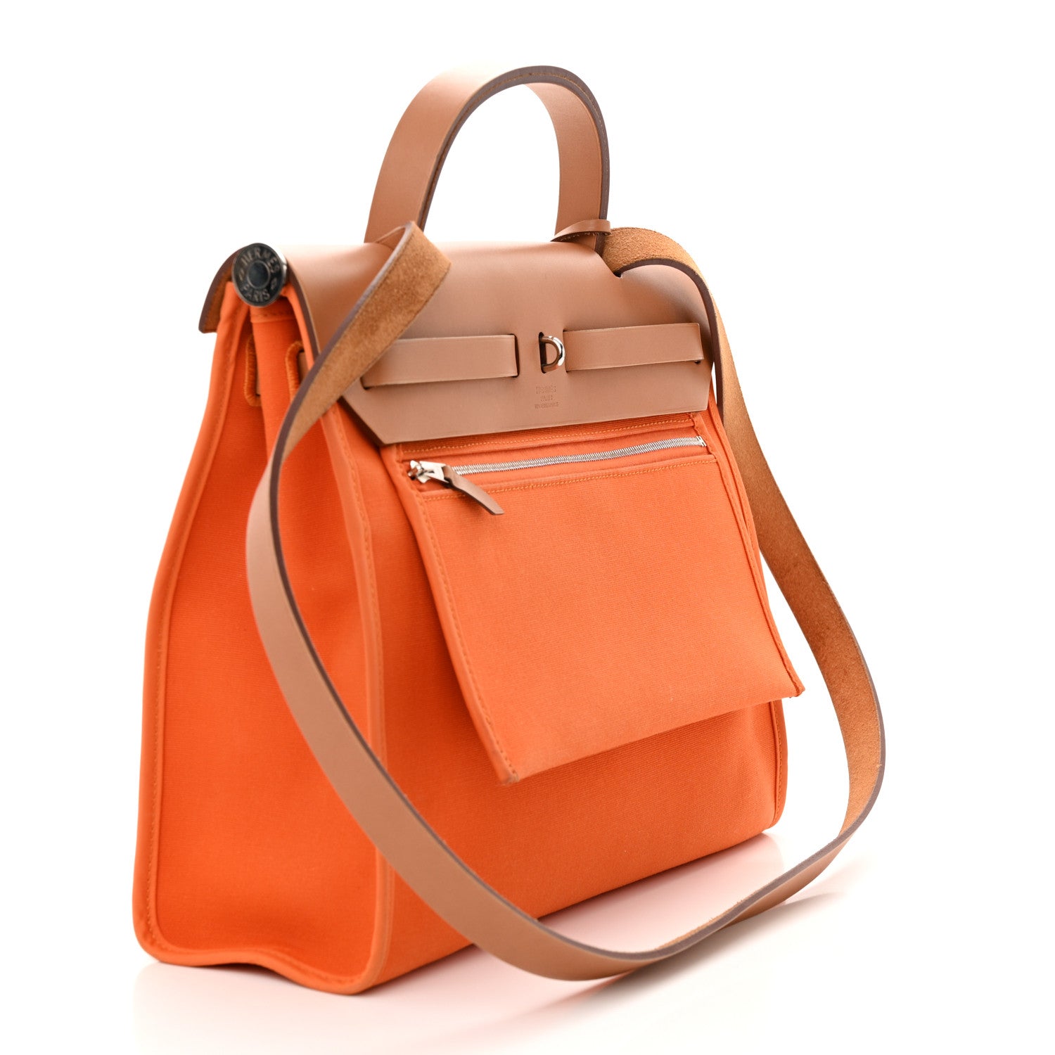 Hermes Vache Hunter Toile Herbag Zip 31 PM Orange 4 of 16