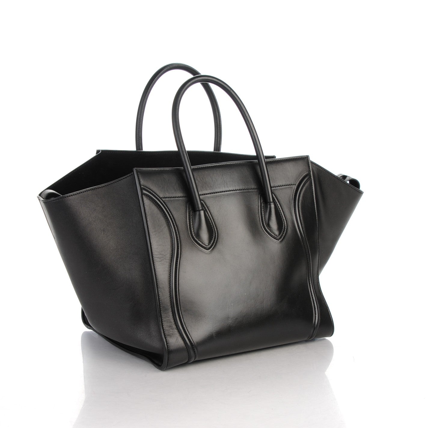 Smooth Calfskin Medium Phantom Luggage Black