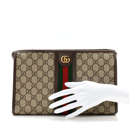 Gucci GG Supreme Monogram Web Ophidia GG Toiletry Case Beige New Acero 2 of 9