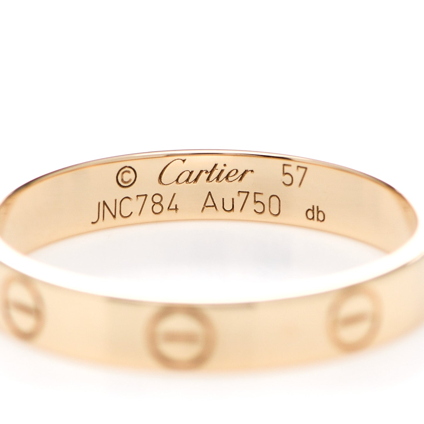 18K Yellow Gold 3.5mm LOVE Wedding Band Ring 57 8