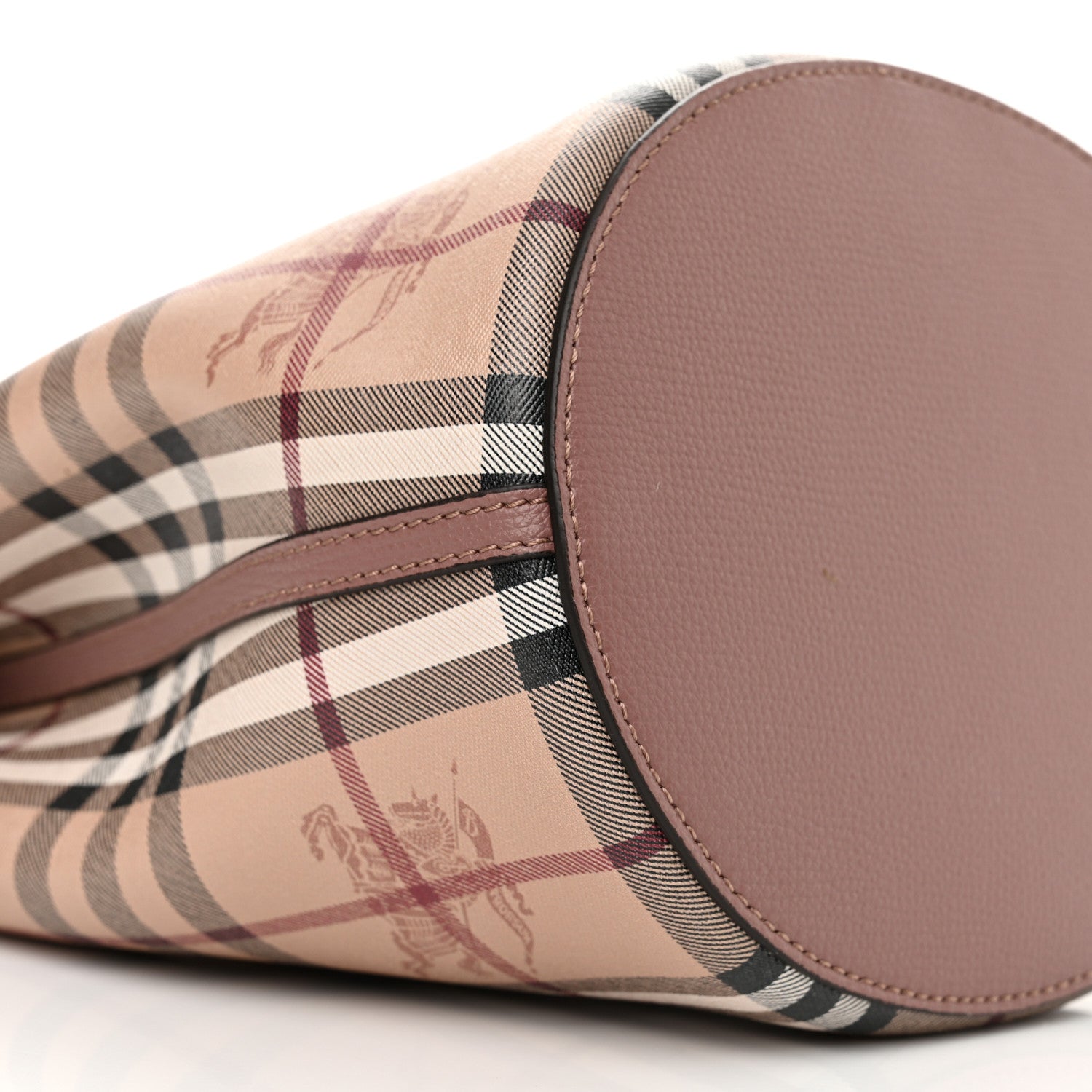 Burberry Haymarket Check Colours Small Lorne Bucket Crossbody Elderberry 8 of 9