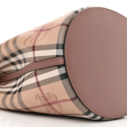 Burberry Haymarket Check Colours Small Lorne Bucket Crossbody Elderberry 8 of 9