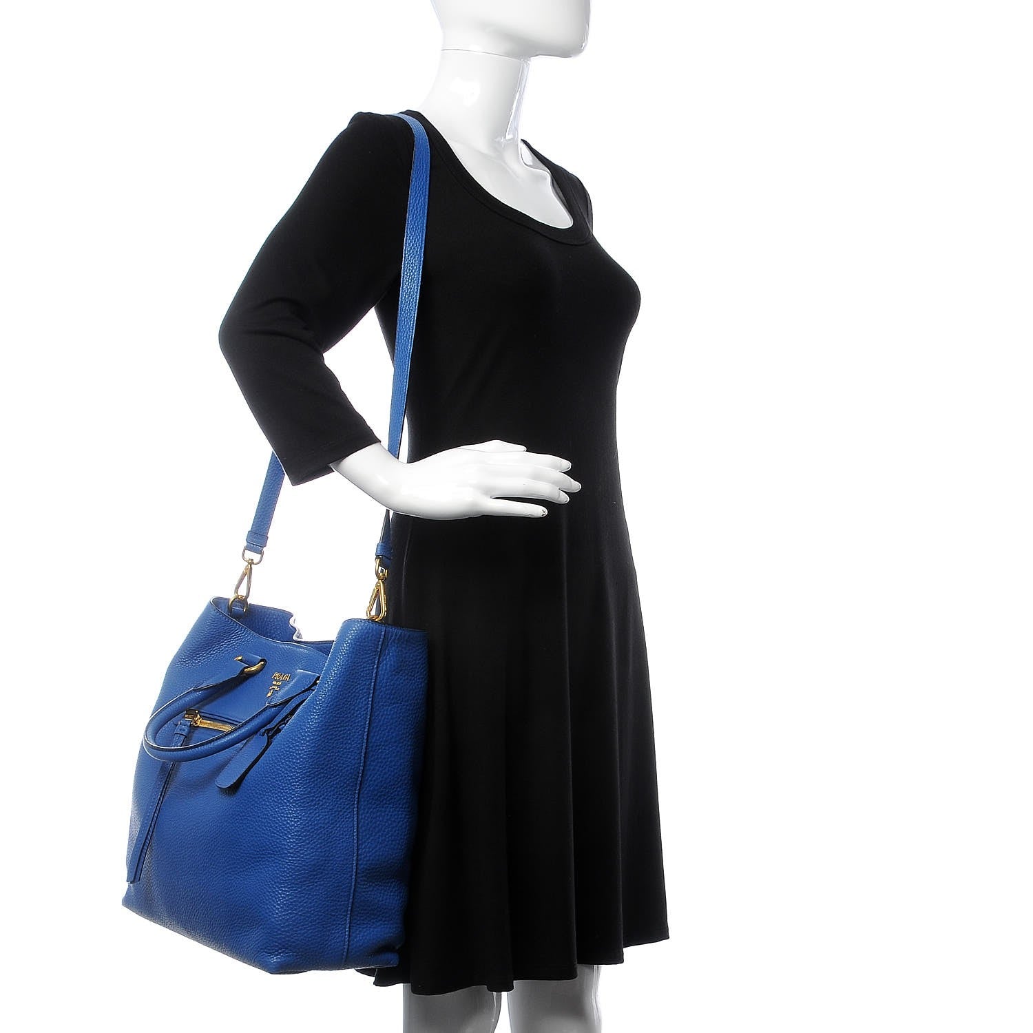 Prada Vitello Daino Tote Azzurro 2 of 13