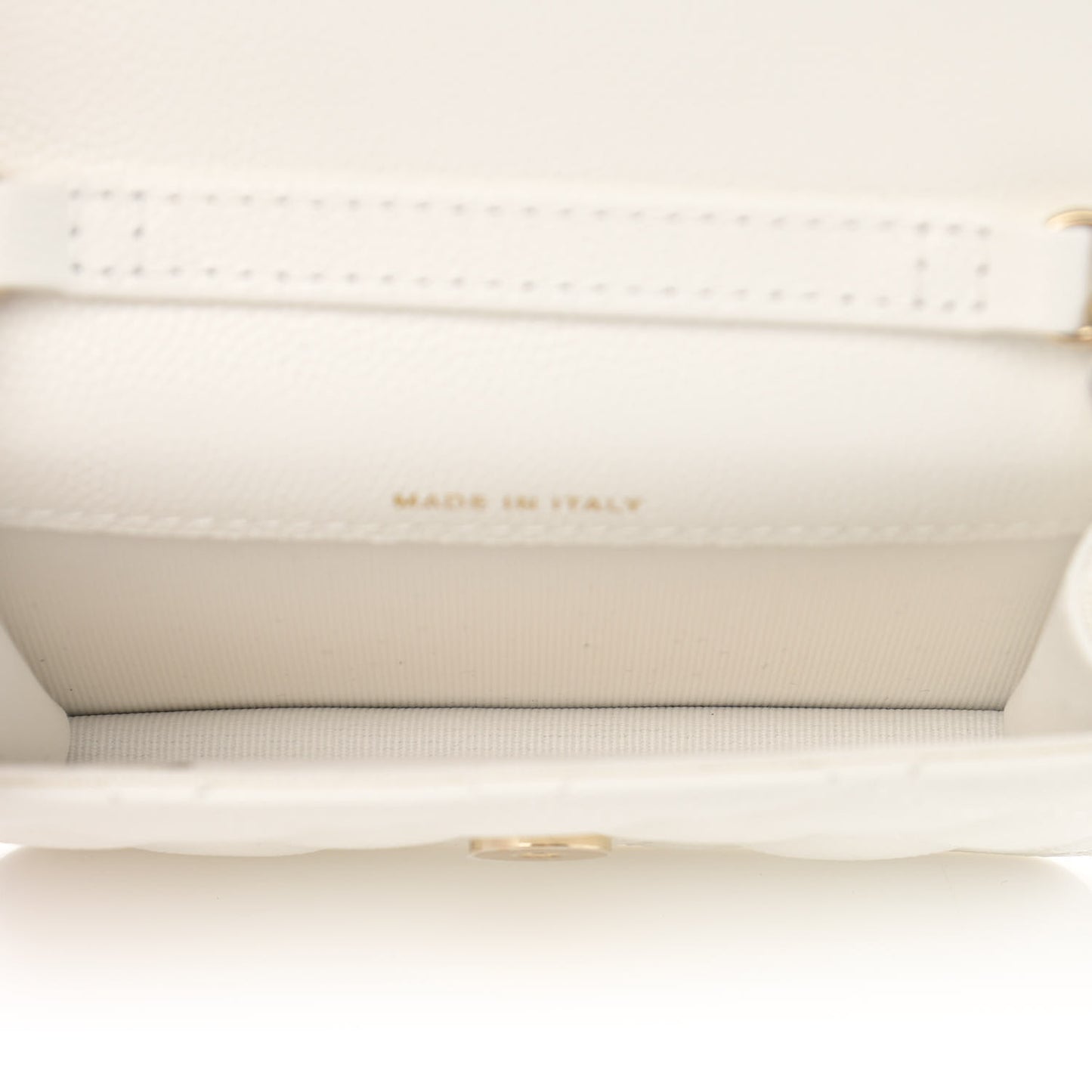 Caviar Quilted Mini Chain Bag White