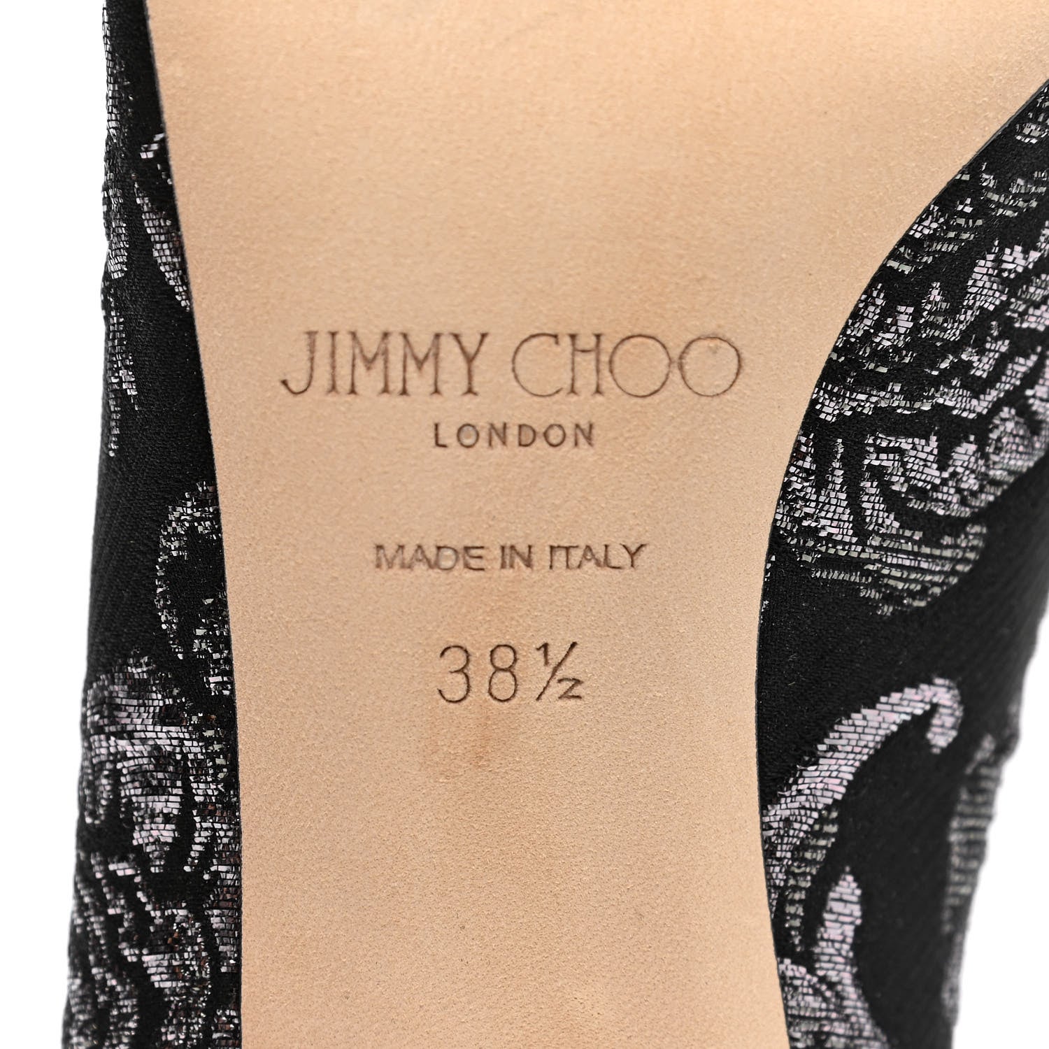 Jimmy Choo Floral Brocade Pointy Toe Love 85 Pumps 38.5 Black Steel 6 of 8
