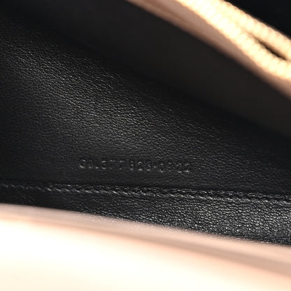 Saint Laurent Grain De Poudre Matelasse Chevron Monogram Chain Wallet Taupe 10 of 14