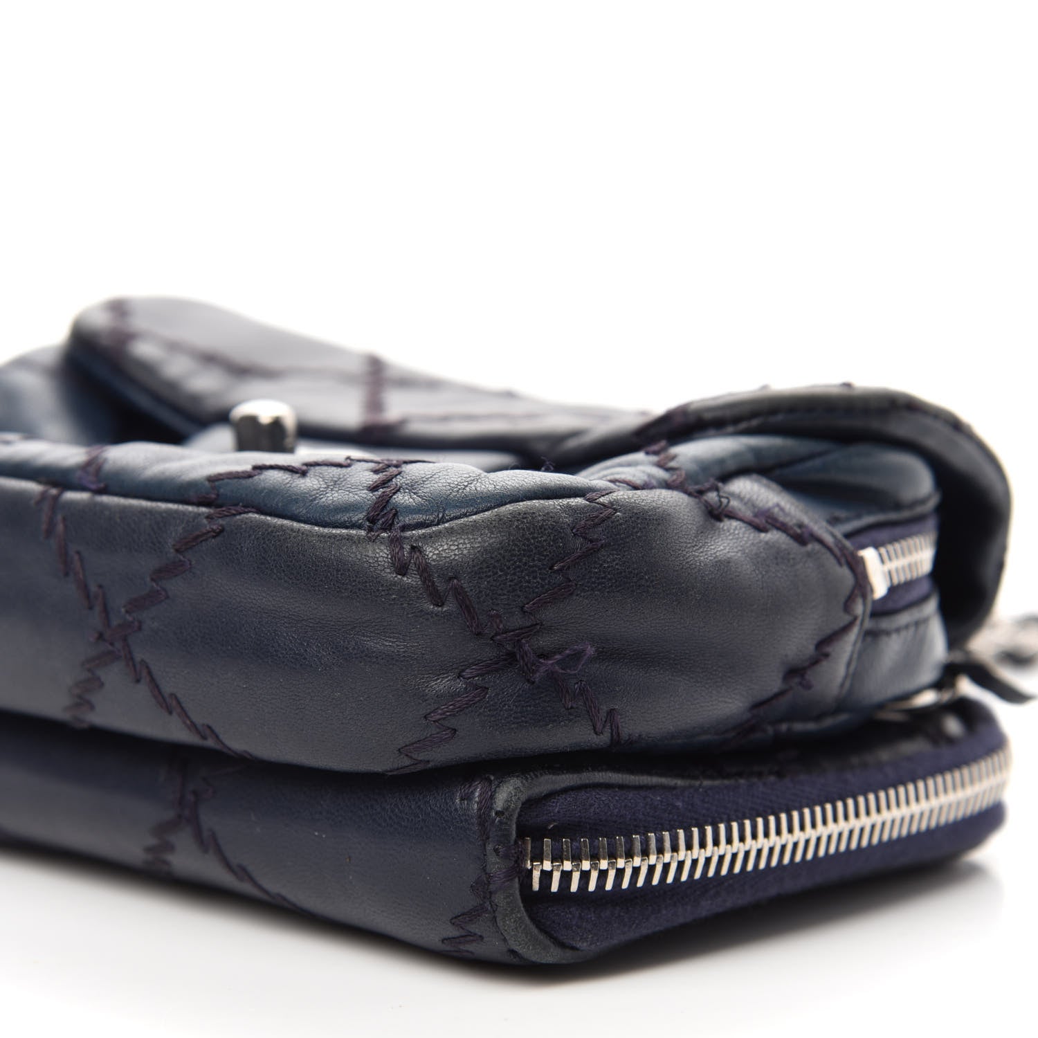 Chanel Lambskin Stitched New Mini Flap Navy 11 of 18