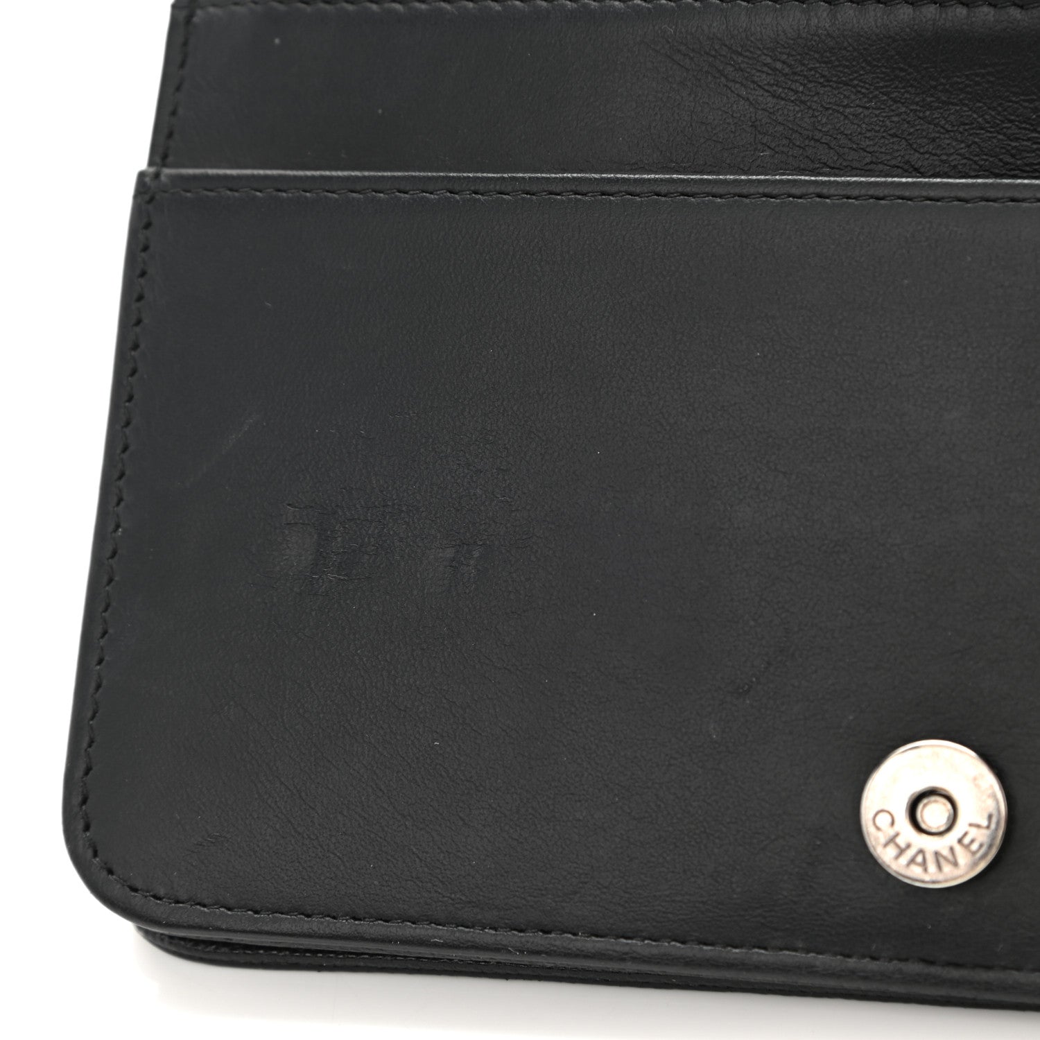 Chanel Caviar Chevron Quilted Boy Wallet On Chain WOC Black 9 of 12