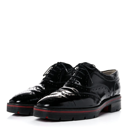 Christian Louboutin Patent Charletta Brogue Oxfords 37.5 Black 3 of 14