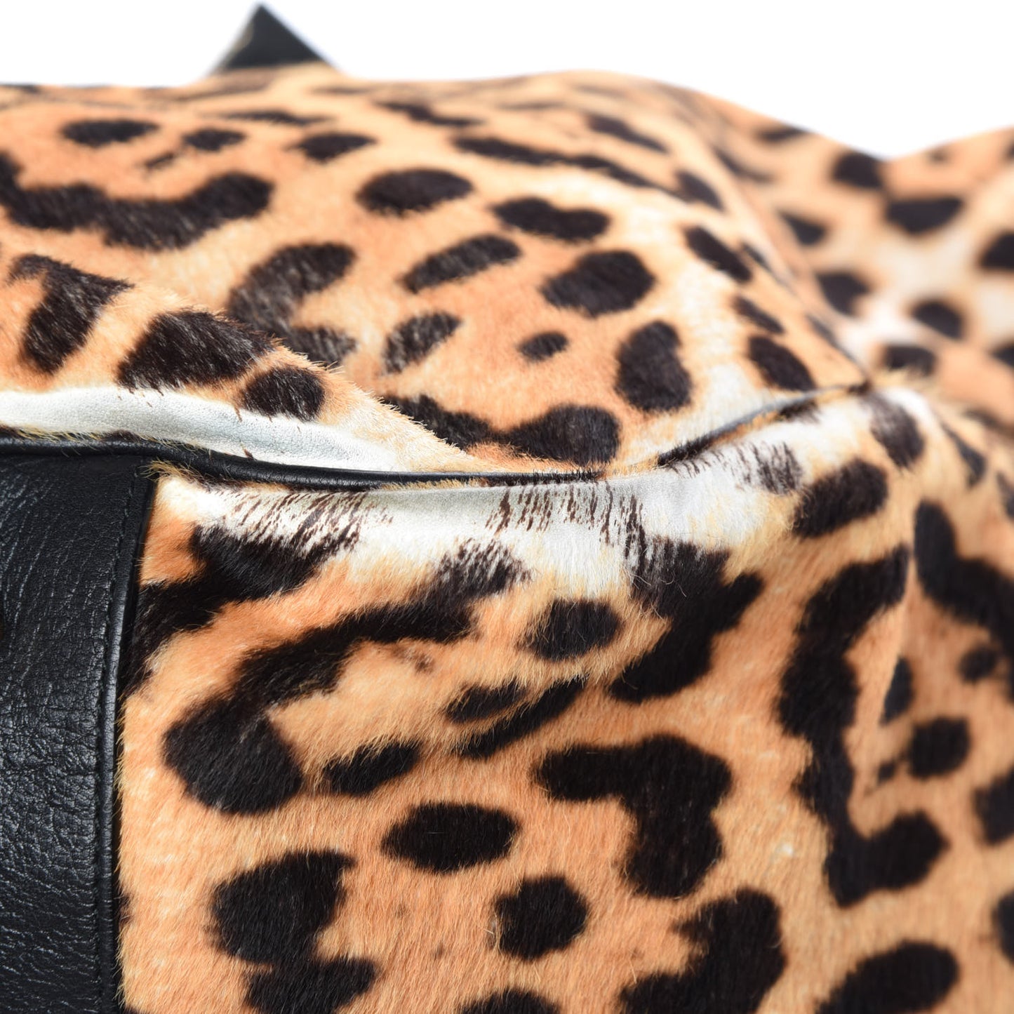 Calf Hair Leopard Print Large Roady Hobo