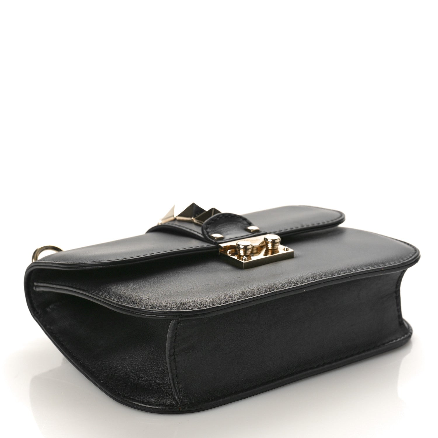 Valentino Garavani Vitello Small Glam Lock Rockstud Flap Black 4 of 9