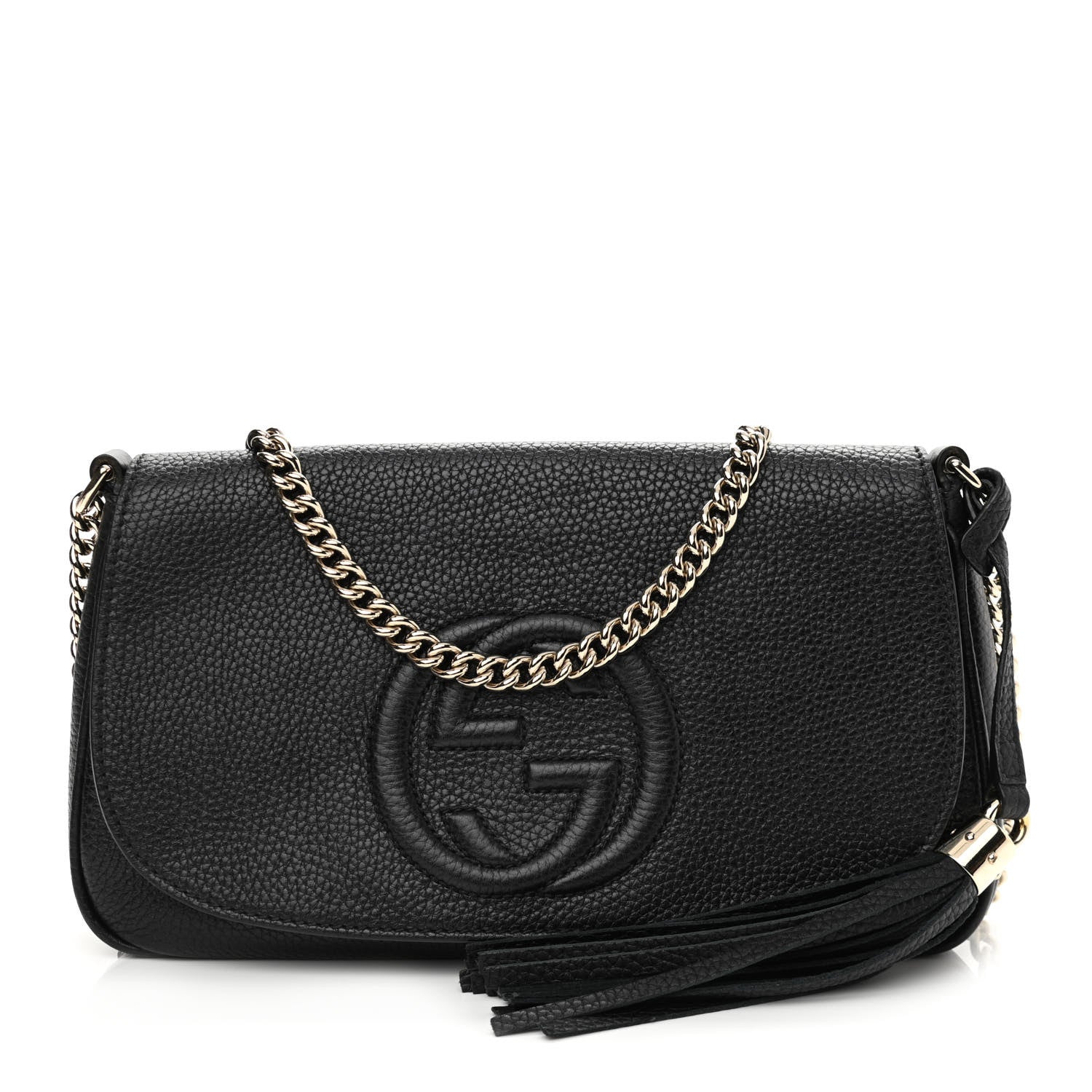 Gucci Pebbled Calfskin Medium Soho Flap Crossbody Black 1 of 11