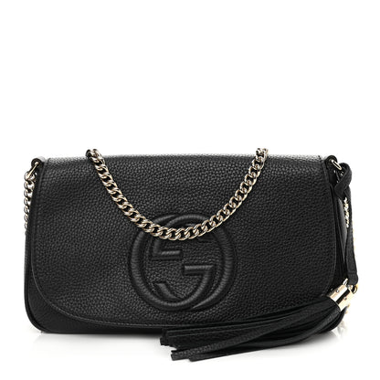 Gucci Pebbled Calfskin Medium Soho Flap Crossbody Black 1 of 11