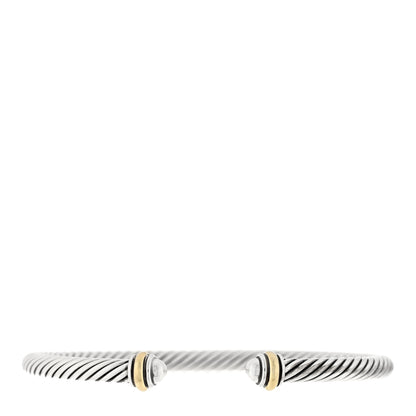 David Yurman Sterling Silver 18K Yellow Gold 4mm Cable Classics Bracelet 1 of 3