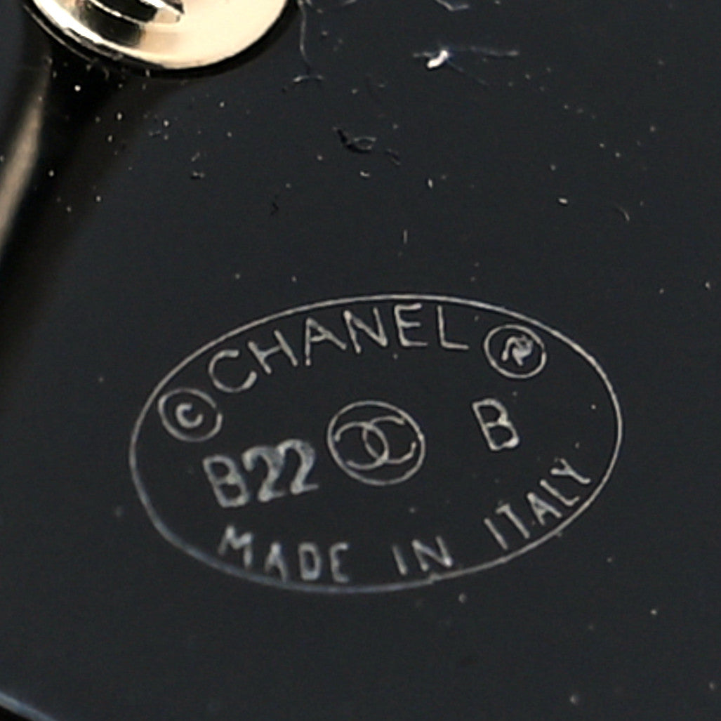 Chanel Resin Crystal CC Heart Earrings Black Gold 4 of 4