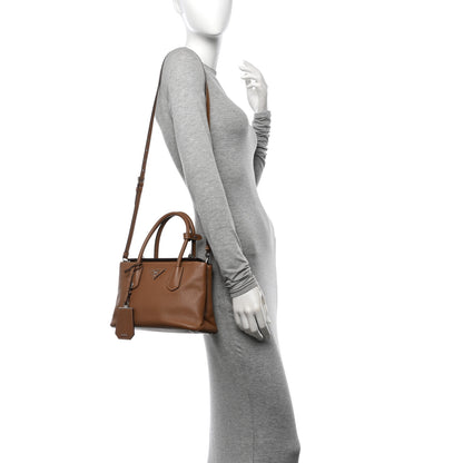 Prada Saffiano Cuir Small Twin Tote Cannella 2 of 11