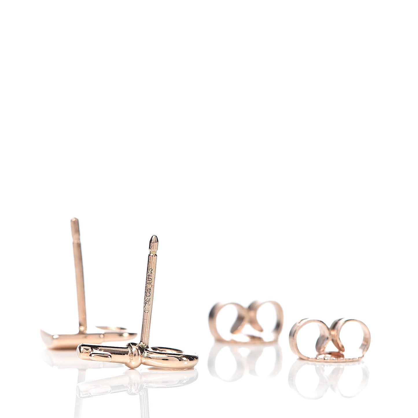 18K Rose Gold Mini Key and Lock Earrings