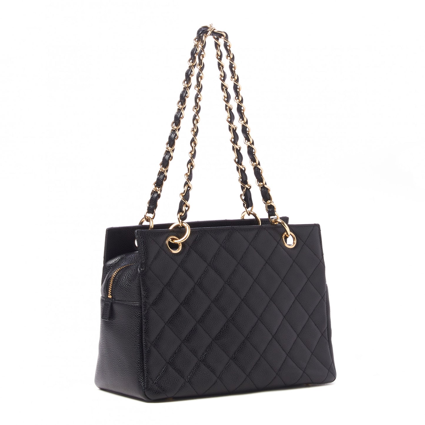 Caviar Quilted Petit Timeless Tote PTT Black