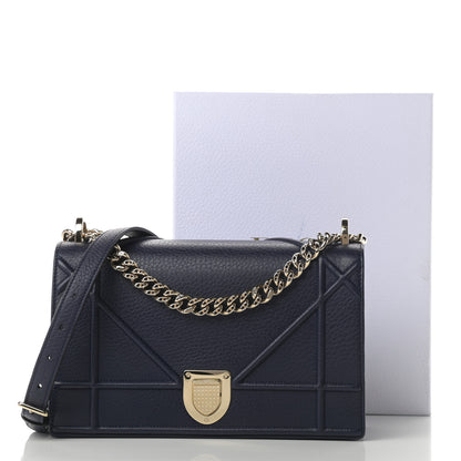 Christian Dior Grained Calfskin Medium Diorama Flap Bag Blue 13 of 13