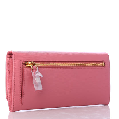 Prada Vitello Move Continental Flap Travel Wallet Geranio 4 of 9
