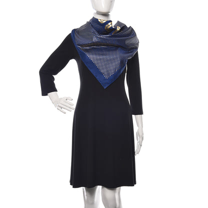 Gucci X SEGA Silk Twill GUCCY Stars Square Scarf Sapphire 2 of 4