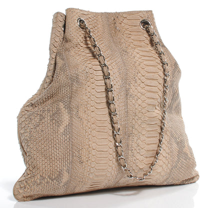 Chanel Python Tassel Drawstring Tote Beige 3 of 7