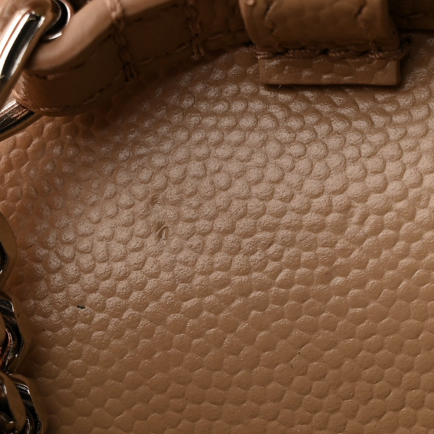 Saint Laurent Grain De Poudre Matelasse Chevron Cassandre Chain Wallet Dark Beige 12 of 12