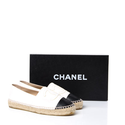 Chanel Lambskin CC Espadrilles 36 White Black 11 of 11
