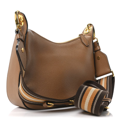 Prada Vitello Phenix Small Zippered Messenger Hobo Caramel 3 of 9