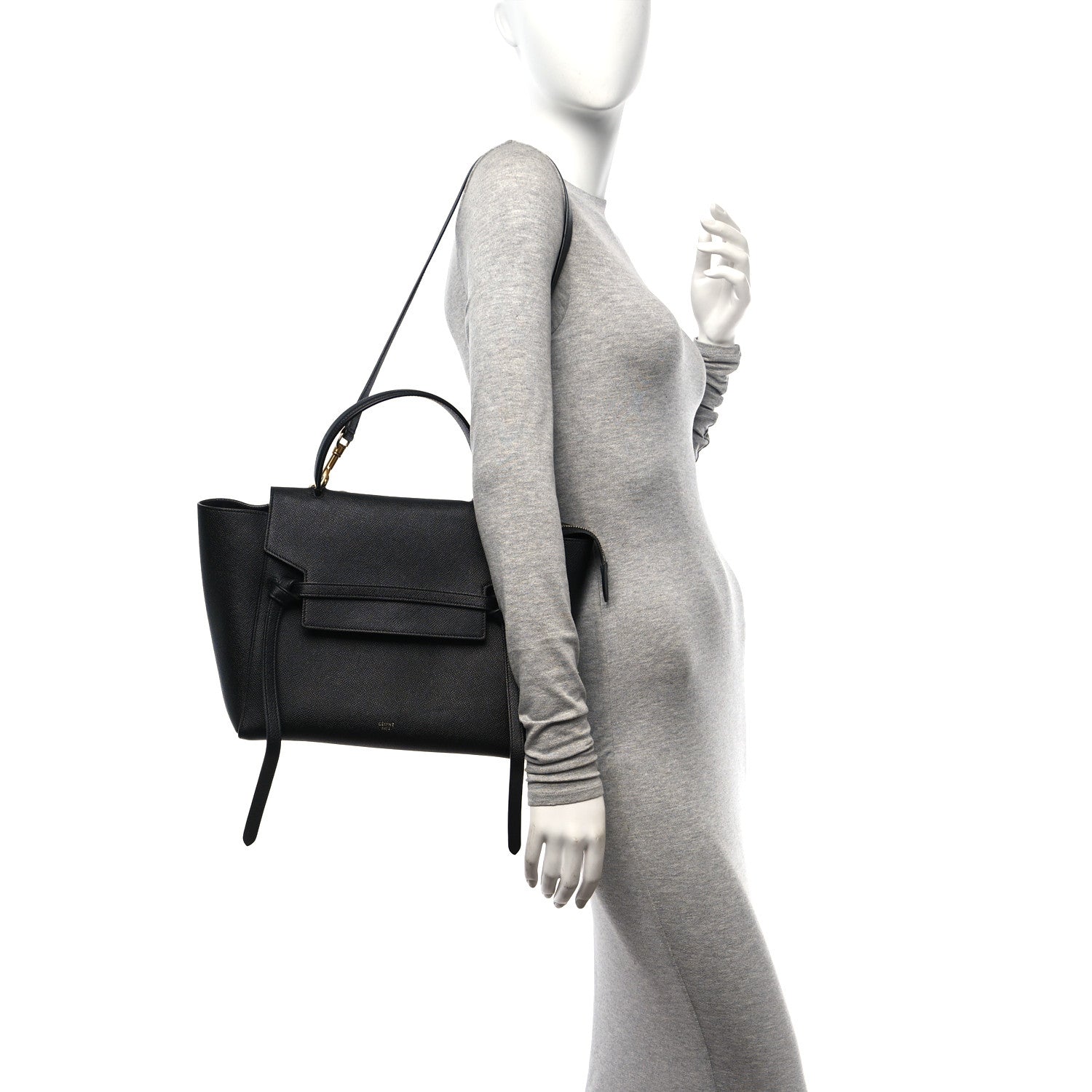 Celine Grained Calfskin Mini Belt Bag Black 3 of 9