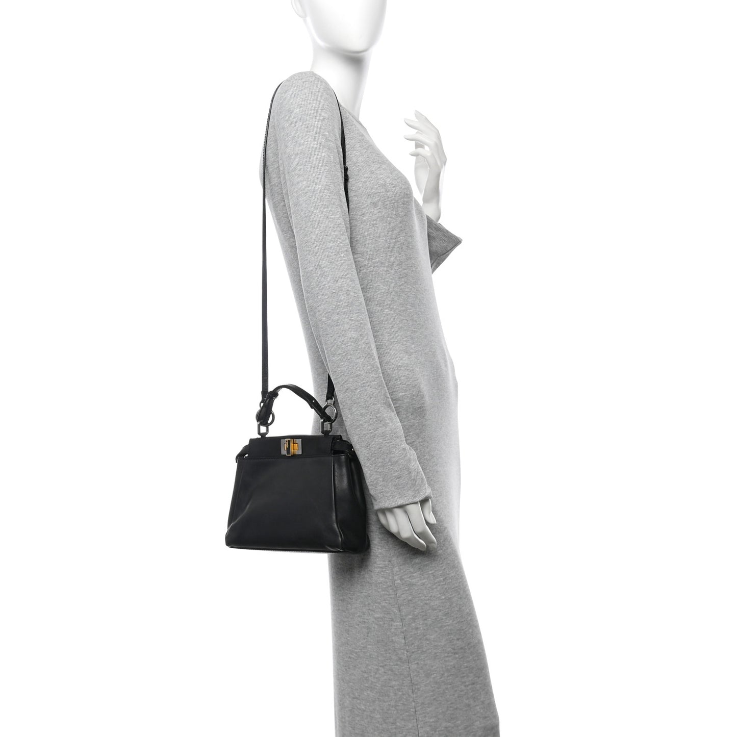 Vitello Saddle Mini Peekaboo Iconic Satchel Black