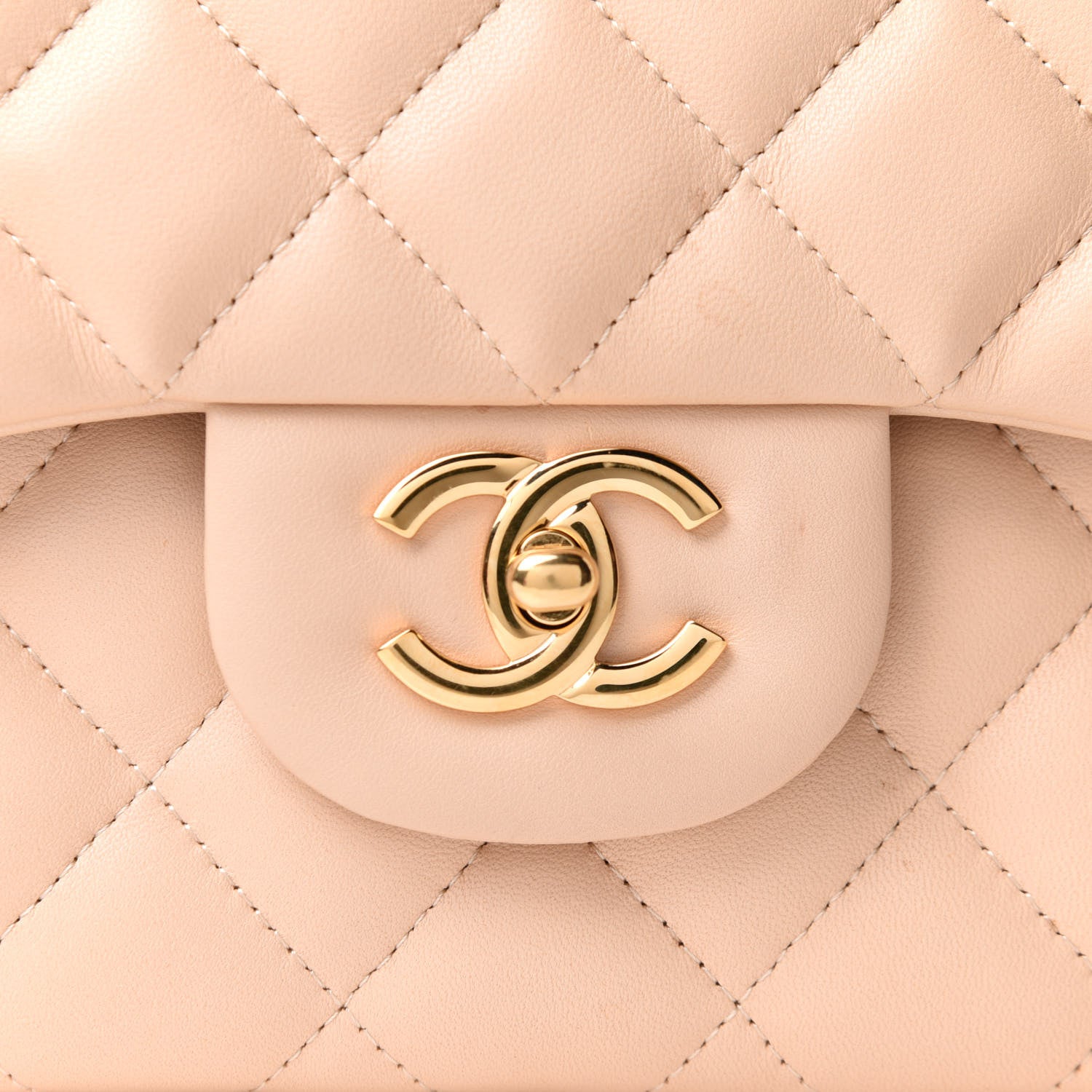 Chanel Lambskin Quilted Jumbo Double Flap Light Beige 8 of 12