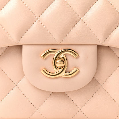 Chanel Lambskin Quilted Jumbo Double Flap Light Beige 8 of 12