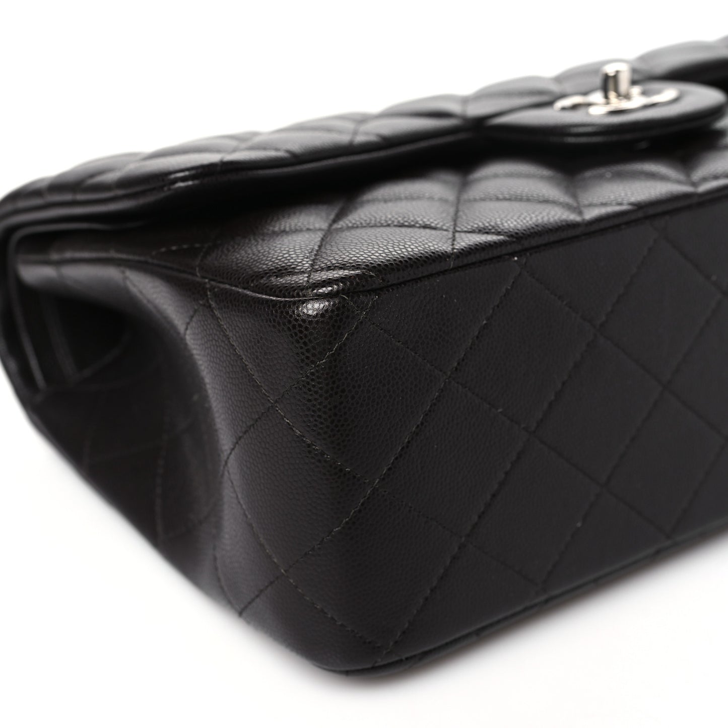 Caviar Quilted Jumbo Double Flap Dark Brown