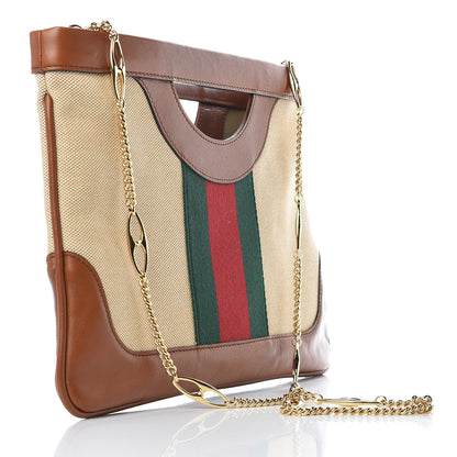 Gucci Canvas Large Vintage Shoulder Bag Brown 4 of 10